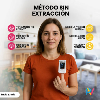 GlucoCare™ 3 en 1 – Controla tu glucosa, colesterol y presión sin dolor